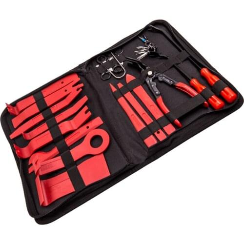 32Pcs Car Trim Removal Door Panel Hand Tools Kit Pry Tools Clip Pliers Set Interior Clip Set Panel Door Pry Tools