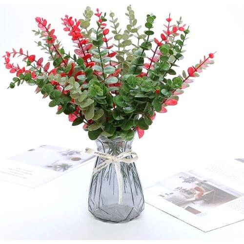 37cm Everlasting Natural Plant Silk Leaf Preserved Eucalyptus Bouquet for Home and Wedding Decoration