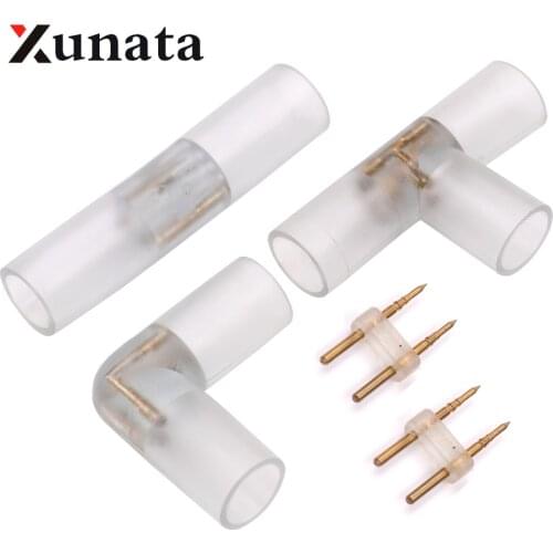 220V Round 14mm Neon Strip Light I L T Connector middle connector 5pcs