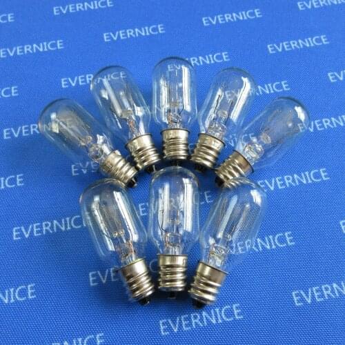 8 Screw In Clear Light Bulbs 15W 110v for Brother, Singer, Babylock Janome Sewing Machine