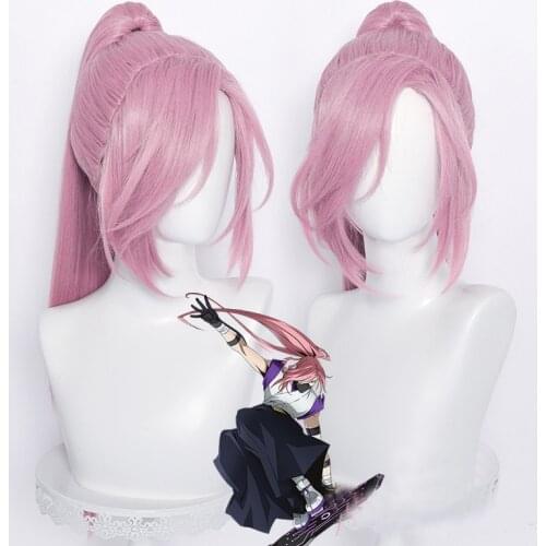 Anime SK∞ Cherry blossom Cosplay Wig Pink 100cm Long Straight Ponytail Heat Resistant Hair Role Play SK8 the Infinity + Wig Cap
