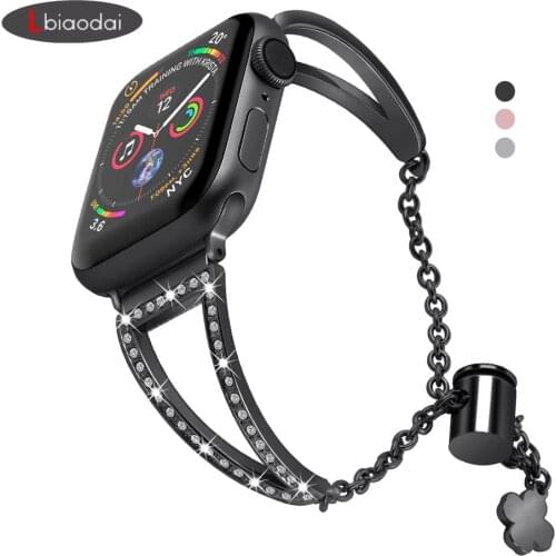 Bling bracelet For Apple Watch band 40mm 44mm 38mm 42mm Ladies Diamond stainless steel metal belt iWatch series 3 4 se 6 strap