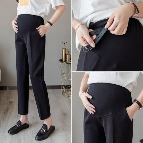 Pregnant womens pants summer thin pants outside wearing nine pants loose casual leggings spring summer pregnancy pants