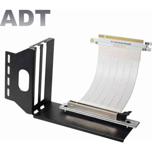 Riser Black PCI-E x16 Graphics Card Vertical Bracket GPU Holder + White GEN3 PCI-e 3.0 16X Riser Extension Cable 10~100CM