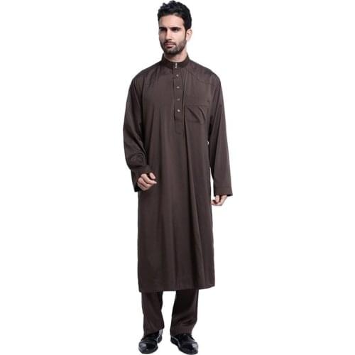 Clomplu Jubba Thobe Muslim Abaya Kaftan Islamic Clothing For Men Muslim Dress Abaya Dubai Long Sleeve Arab Clothing Men