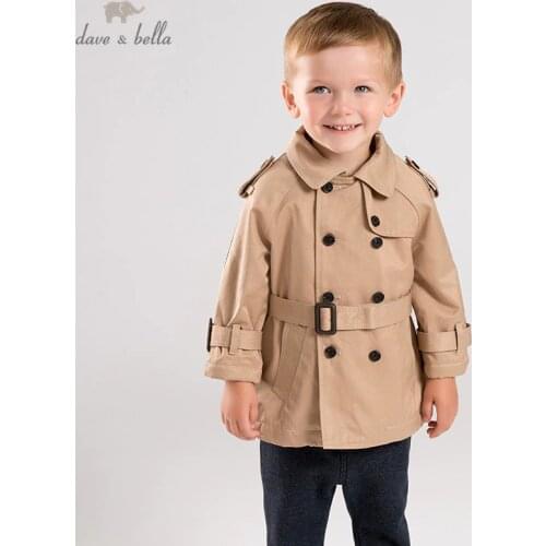 DB11441 dave bella winter baby boys windbreaker jacket children fashion outerwear kids solid coat