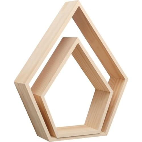 2pcs Europe Houdehold Wooden Storage Rack Ornament Wall Hanging Storage Shelf Sundries Holder Creative Children Room Decor Gifts
