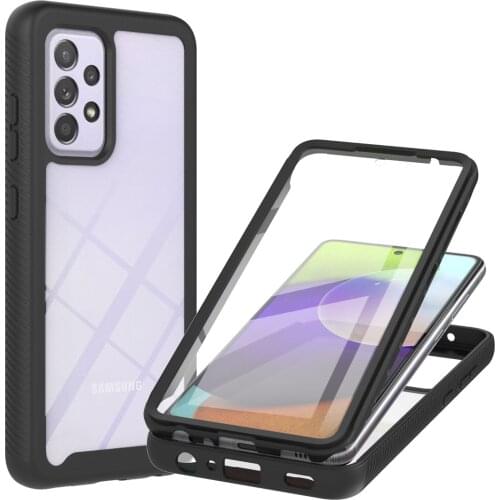 For Samsung Galaxy A02 A12 A32 A42 Case Hard PC Transparent 3 in 1 Armor protective Back Cover case For samsung A52 A72 5g Shell
