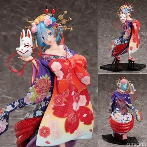 25CM Anime Re: Life in a different World From Zero Kimono Rem Oiran do uchu PVC Action Figures toys Collection Model Doll Gift