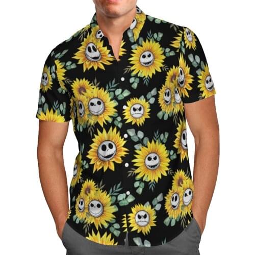 Sunflower 3D Beach Hawaiian 2021 Summer Mens Shirt Short Sleeve Shirt Streetwear Oversized 5XL Camisa Social Chemise Homme-13