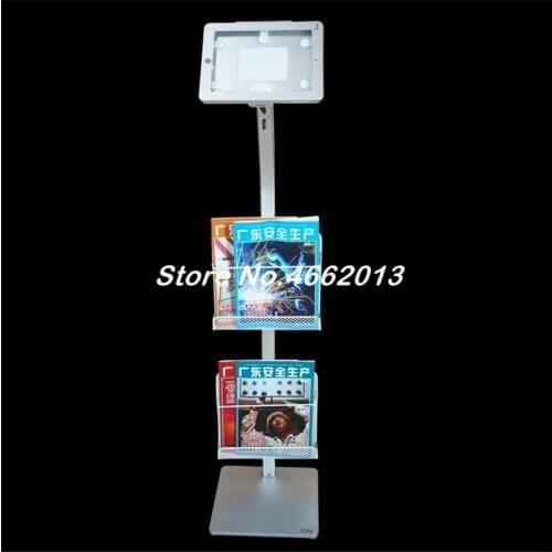 Commercial tablet free standing security for ipad magazine mount box public tablet commercial display with keys and locks