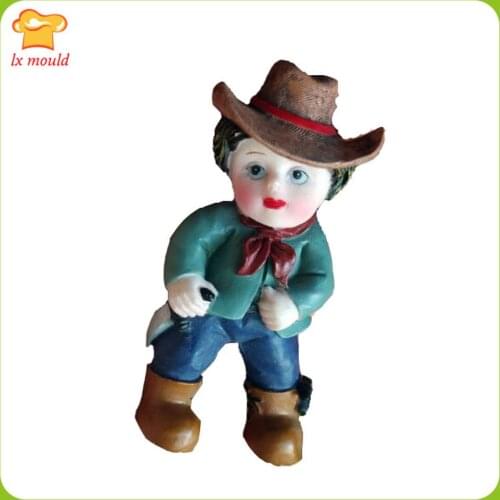 Cowboy DIY silicone mold little cowboy turn sugar silicone mold clay mold