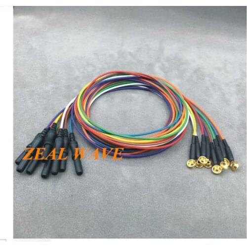 Reusable Brain Electrode Wire Set Φ6.0mm Casting Electrode Silver-Plated Gold Φ1.5mm Jack Type