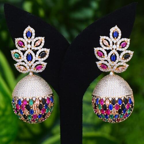 LARRAURI Fashion Jewelry Luxury Graceful Water Drop Cubic Zircon Earrings Stud Micro Pave Engagement Popular Earring Best Gift