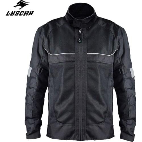 LYSCHY Men Motorcycle Jacket Summer Moto Jacket Breathable Mesh Motorcycle Protection Waterproof Motorbike Clothing LY-305