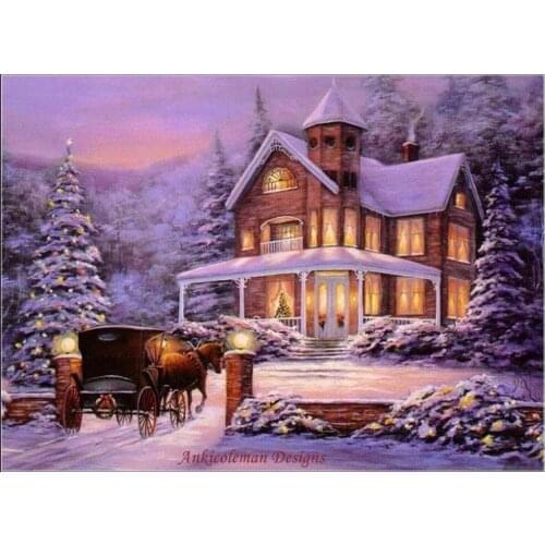 Embroidery Counted Cross Stitch Kits Needlework - Crafts 14 ct DMC color DIY Arts Handmade Decor - Arriving On Christmas Eve