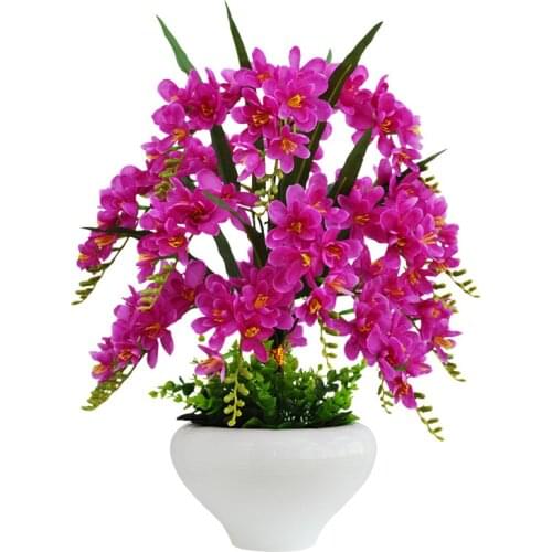 Artificial flower Phalaenopsis Vase set Fake flower plastic Home living room decoration Indoor bonsai farmhouse decor christmas