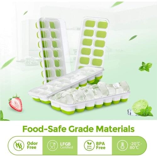 Ice Cubes Tray 14 Grids Food-Grade Silicone Fruit Ice Maker DIY Creative Small Ice Cream Mold Square Shape Kitchen Accessories