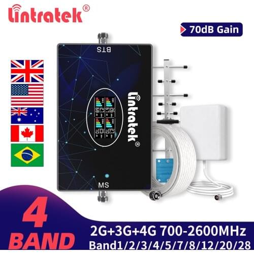Lintratek 2G 3G 4G Signal Repeater GSM AWS PCS DCS WCDMA 900 1800 1900 1700 Cellular Amplifier LTE 700 800 2600 Signal Booster