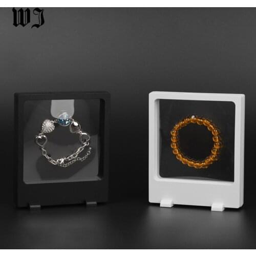 11*13cm Rectangular Frame Transparent Elastic Membrane Bangle Jewelry Display & Packaging Box For Watch Pendant Bracelet Pearl