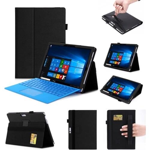 Luxury PU Case Cover for Microsoft Surface Pro 2017 Pro 6 2018 Pro 3 4 5 12.3 inch Tablet Hand Holder Grip Shell Card Slots