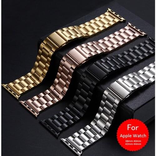Luxury classic stainless steel band for apple strap wristband Gold for Apple Watch 38mm 42mm 1:1 For apple iWatch 40mm 44mm band