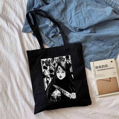 Anime Tomie Women bag Japanese gothic canvas bag horror cartoon Harajuk large capacity shopper bag casual fashion shoulder bags