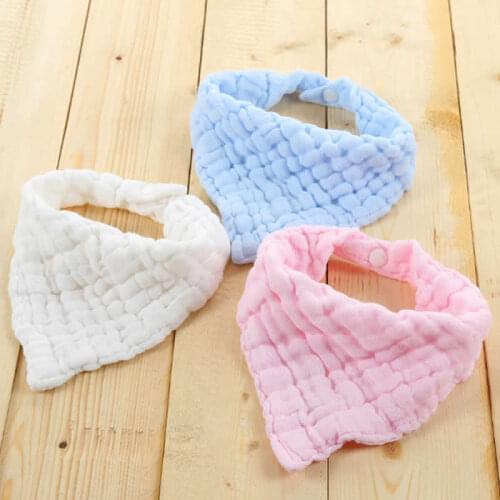 Newborn triangular bibs baby boy girl Baberos Triangle Bibs Infant Neckerchief Bandana saliva towel six fold washing cotton bib