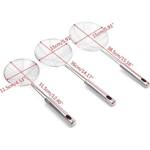 Solid Spider Strainer Skimmer Ladle With Handle Stainless Steel Kitchen Tool