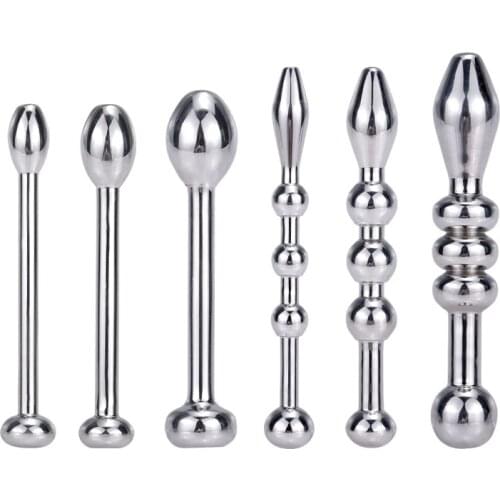 Stainless steel urethral Catheter Beads penis plug Stimulation Massage BDSM dilator metal stick male sex toys for men
