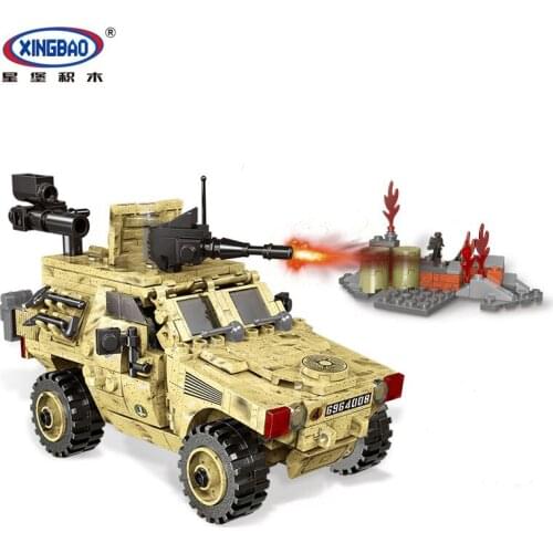 XINGBAO 06024 451PCS Military Battle Series WW2 The Wheeled Armored Vehicle Set Building Blocks Bricks Educational Toys Boys Toy