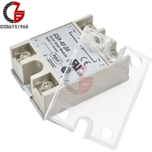 Safety Cover Case for Single Phase Solid State Relay SSR Clear Plastic Cover