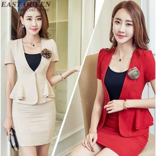 Womens business suits 2019 new business suit female office uniform designs women elegant skirt suits KK1452 H