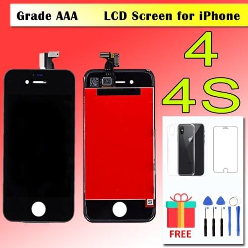 2018 AAA LCD Touch Screen For iPhone 4 4S Display Digitizer Assembly Replacement Full Set Pantalla Module Ecan Repair with Gifts