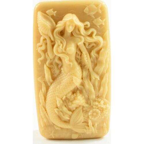 1Pc Sea Maven Mermaid Shape Handmade Soap Mould Aromatherapy Candle Mold Chocolate Cake Decor Tool Pudding Baking Kitchen Gadget