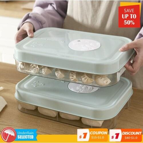1pcs Dumpling box frozen dumpling household quick frozen multilayer dumpling tray frozen wonton large refrigerator storage box
