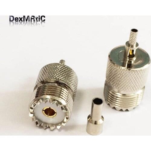 1pc UHF female jack RF Coax Connector Crimp RG316,RG174,LMR100 for Straight Nickelplated NEW wholesale