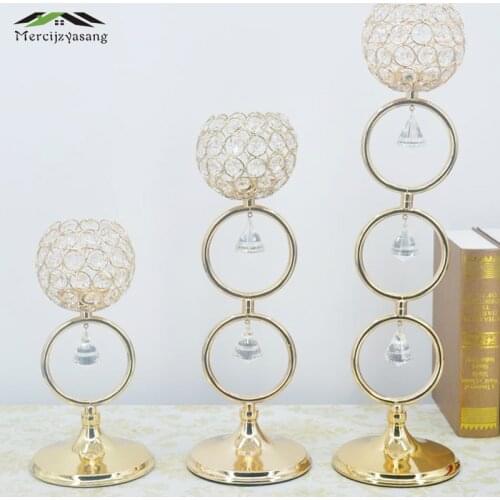 10Pcs/Lot Table Candle Holder Plating Crystal Candlestick Geometric Romantic Candle Holders for Wedding/Dinner Decoration GZT094
