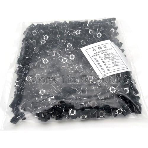 1000pcs/lot Touch switch 6*6*4.3mm DIP center 2PIN short foot key switch/micro switch