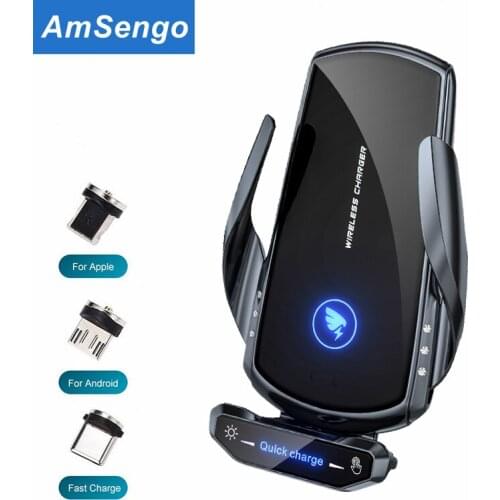 15W Fast Magnetic Wireless Car Charger Phone Holder For iPhone 12 11 8P Samsung Huawei Automatic Quick Wireless Charging For Car