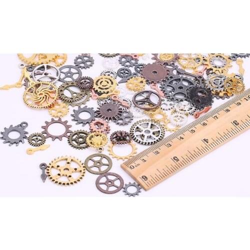 20pcs assorted gear cogs uv resin jewelry filler seal in charms metal steam punk random mixed DIY jewelry findings