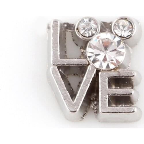 20Pcs/lot Love Mouse Head Birthstones Floating Charms Hand-made DIY for Glass Lockets