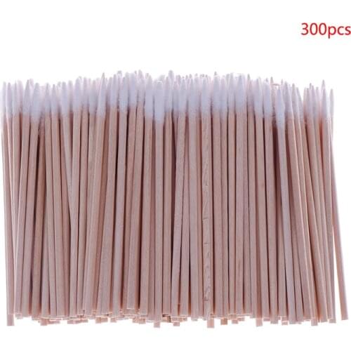 300pcs/pack Wood Handle Cotton Swabs Mini Tip Head Cotton Swab Eyebrow Tattoo Makeup Color Nail Seam Dedicated Dirty Picking