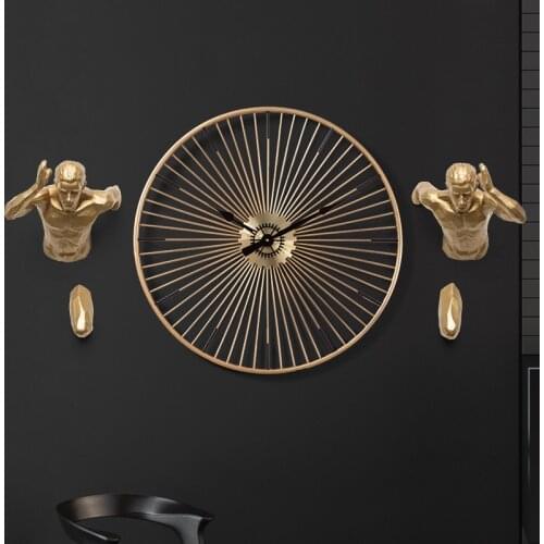 3D Sports Running Character Time Wall Hanging Mural Background Wall Home Decoration Creative Relief Living Room Office Crafts