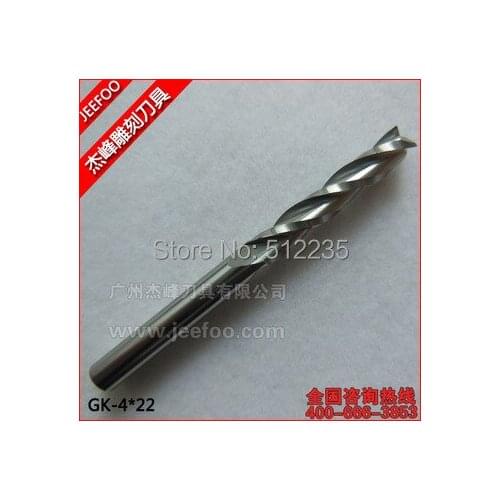 4*22 3 Flutes Carbide Mill Spiral Cutter Wood CNC Router Bits Cutting Tools For CNC Machine