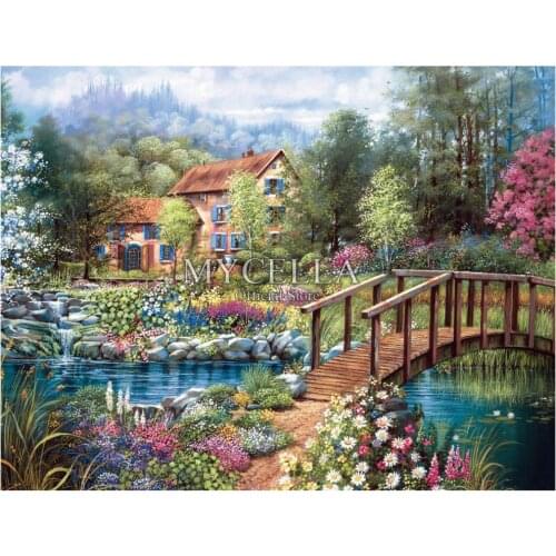 5D Diy Diamond Painting Houses Art Diamond Mosaic Landscape Diamond Embroidery Needlework Rhinestone Picture Home Decor Gift