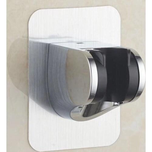 Free shipping，Mrosaa Wall Gel Mounted Shower Head Stand Bracket Holder Hand Held Bathroom Shower Head Fitting Portable Bathroom