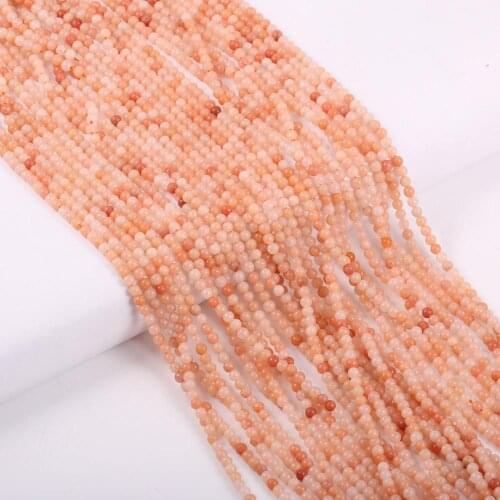 Natural Stone Bead Round pink Sun Stone Agates Loose Spacer Exquisite Beaded For Jewelry Making DIY Bracelet Necklace Accessorie