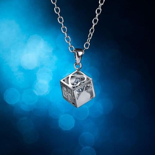 Love Square Heart Shape Hollow Zircon Pendant Necklace for Women Silver Color Chain Charm Wedding Casual Pendant Necklace