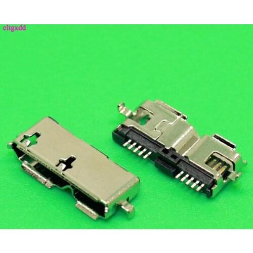 Clgxdd 2pcs Micro USB 3.0 B Type DIP Female Socket DIP2 10pin USB Connector for Mobile Hard Disk Drives Data Interface